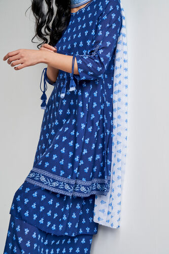 Blue Ethnic Motifs Flared Suit, Blue, image 6
